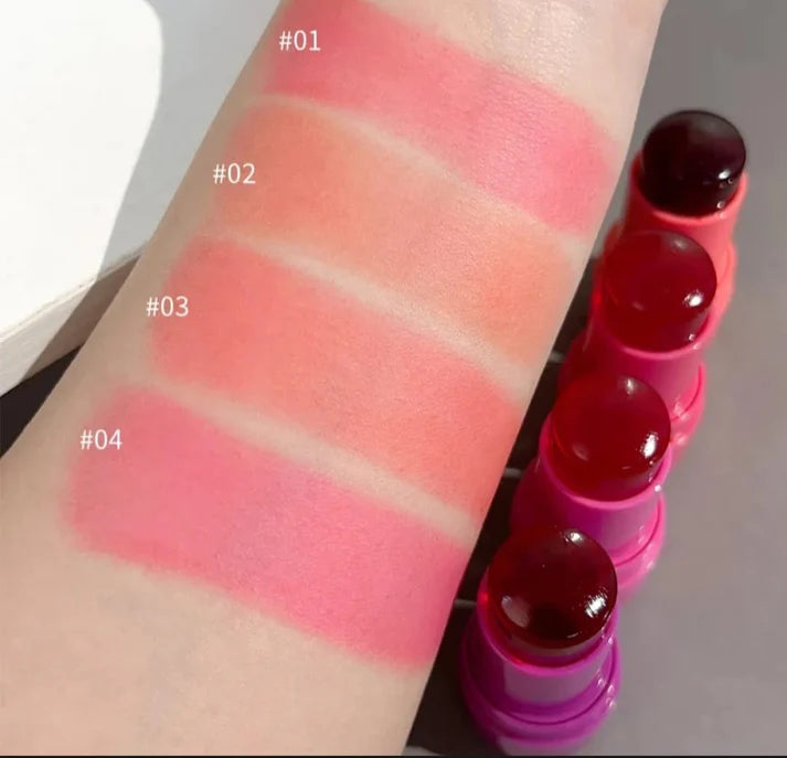 Blush-cheek lip tinted - facial cheek jelly blush stick